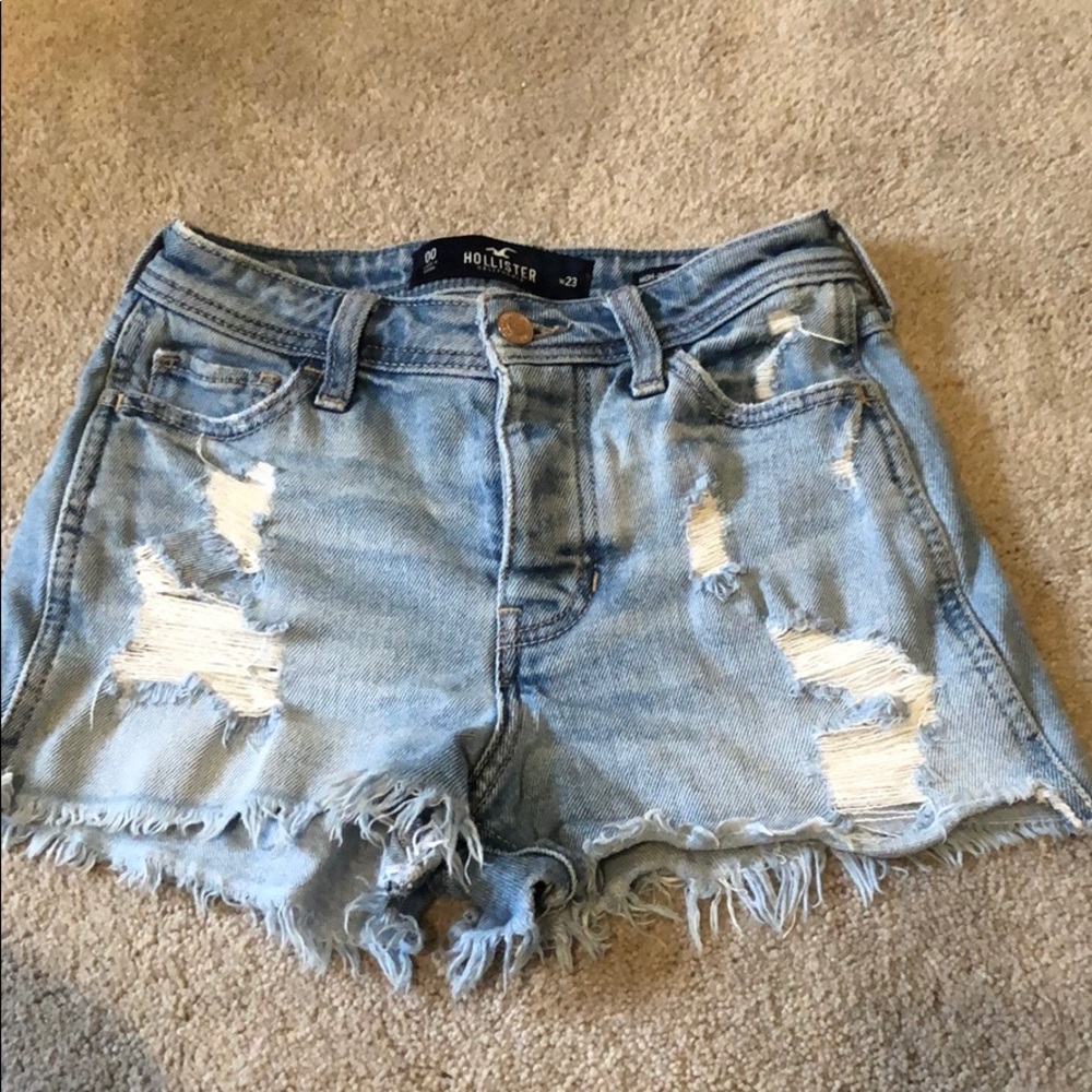 Blue ripped Hollister Jean Shorts